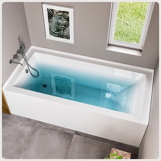 Eviva Swiss 54" Drop In Bathtub with Skirt, Left Side Drain - Bed Bath ...